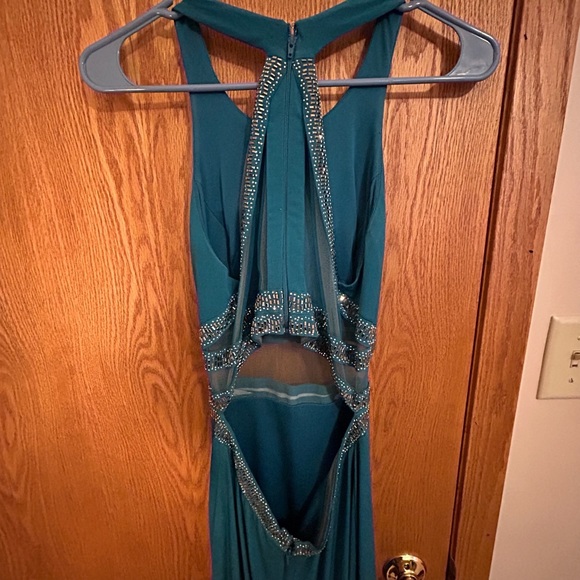 La Femme Prom Teal Prom Dress 22272 Formal Gown - Picture 5 of 6